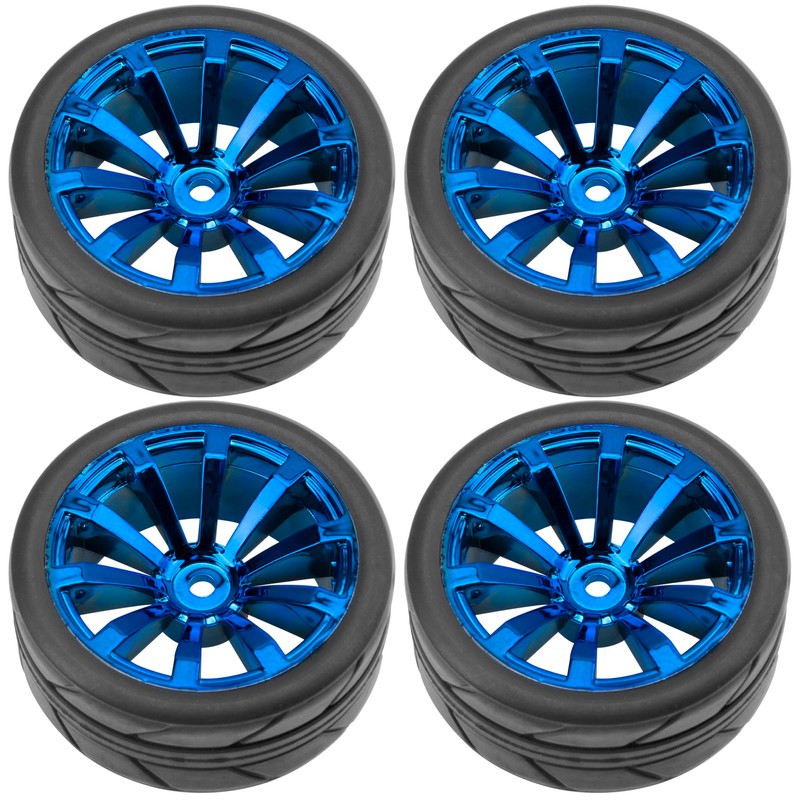 OD 2.55" Rubber Tires w/Plastic Wheel Rims 12mm Hex Compatible