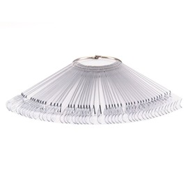 Nail Art Tips Stick, Nail Art Pop Sticks, Pack of 50 Display Fan Practice Starter Colour Ring Clear DIY Tips