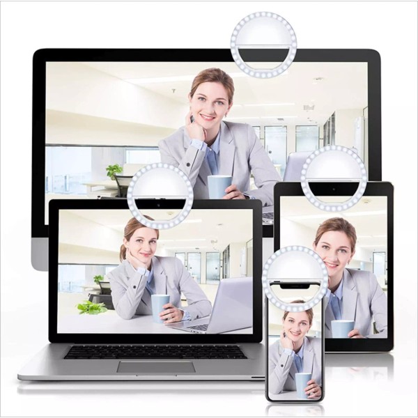 Unbranded LED Selfie Ring Light Rechargeable Cordless Cell Phone for