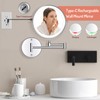 Rocollos Rechargeable Wall Mounted Lighted Makeup Mirror Chrome, 8 Inch