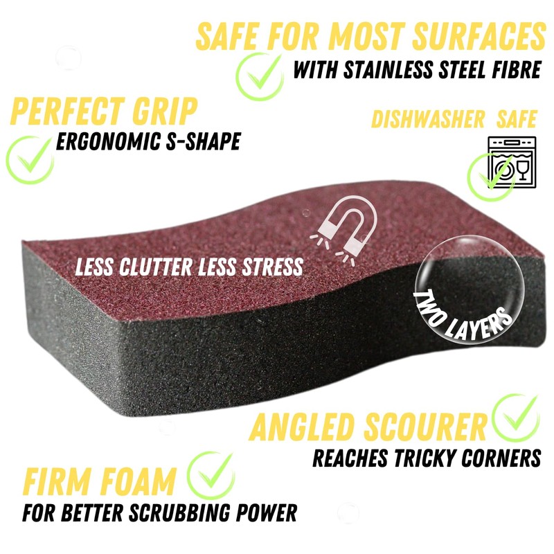 Invisible Magnetic Sponge Holder for Kitchen Sink Caddy with Magnetic