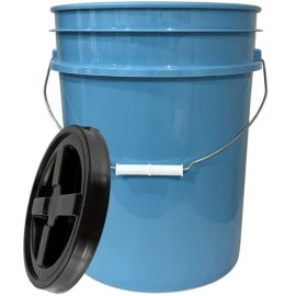 House Naturals 5 Gallon Food Grade BPA Free Bucket Pail- Black AirTight ScrewOn lid (Pack of 2)