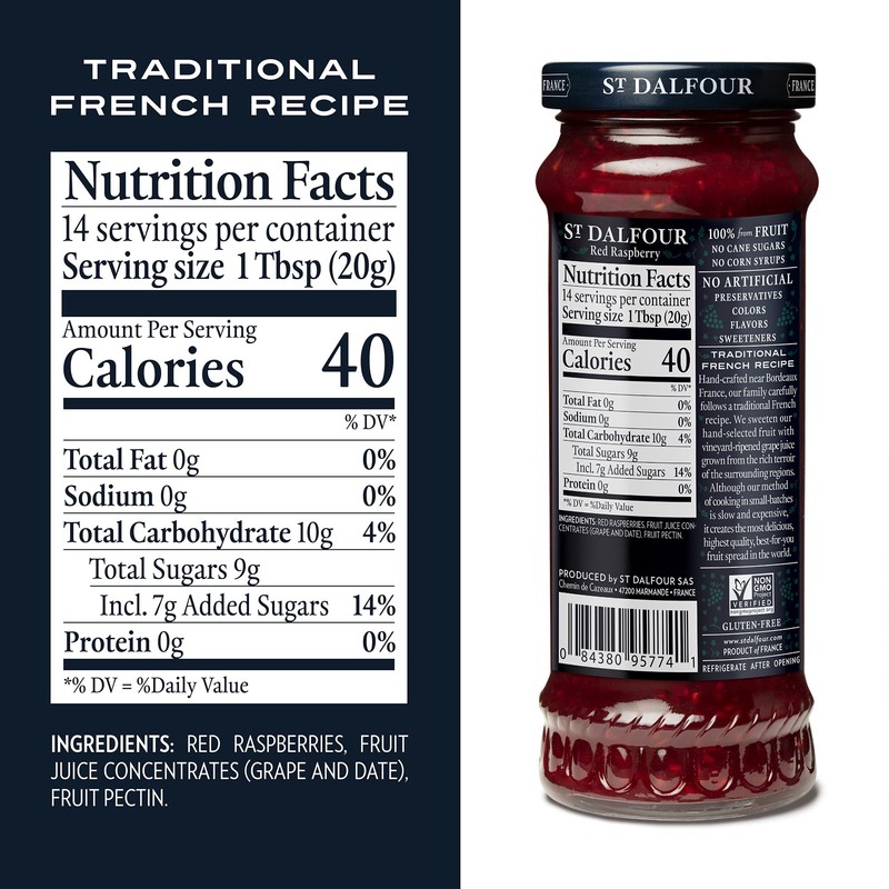 St. Dalfour Red Raspberry Fruit Spread - 10oz - 100%