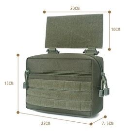 Tactical MOLLE Dump Drop Pouch Sub Abdominal Utility Tool Bag for JPC CPC AVS Vest with Hook and Loop Panel Green