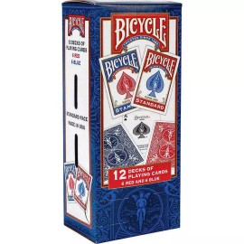 Bicycle Standard Playing Cards, Red and Blue, 12 Decks Made in USA
