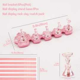 Biiange JunLee Fingernail Display Stands Clay Set, Resin Transparent Laser Cat Paw Design Magnetism Nails Display, Nail Display Rack for Nail Lovers, Nail Shop Owners.
