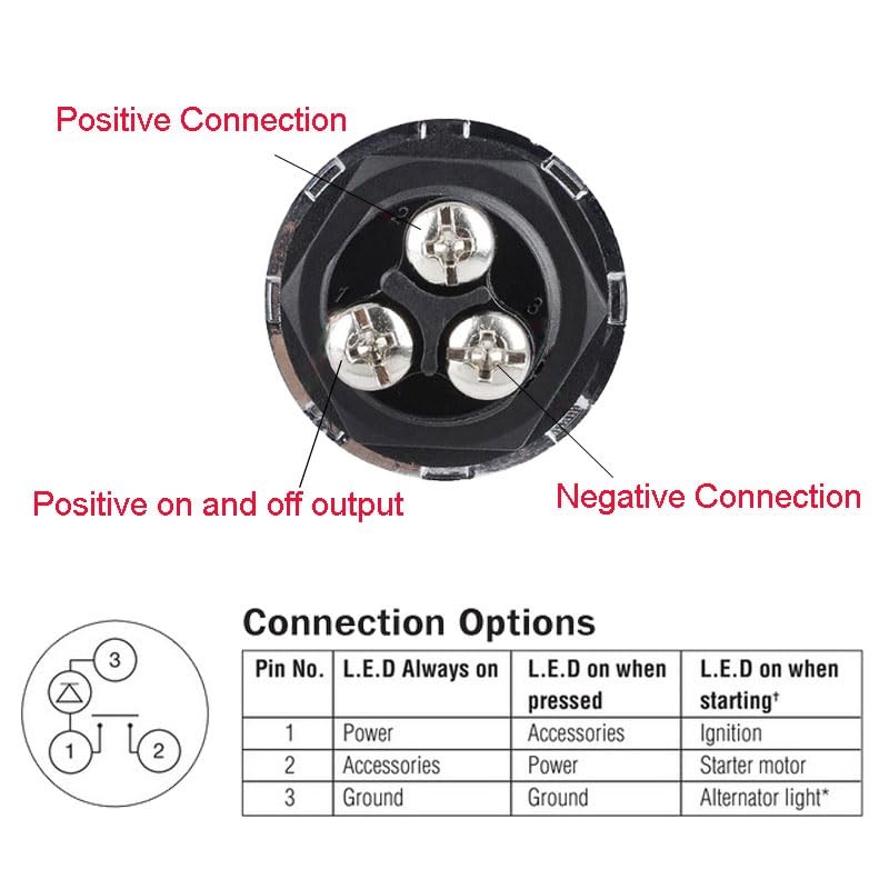 ZOYSEAY Ignition Push Button Switch Engine Start Switch ON-Off 12VDC