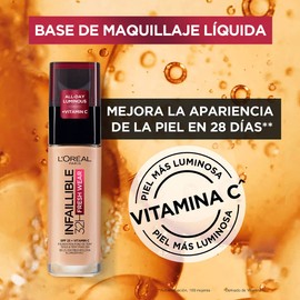 L´Oréal Paris, Base de maquillaje líquida de larga duración, Infallible 32h Freswear, Tono 235 Honey, 30ml