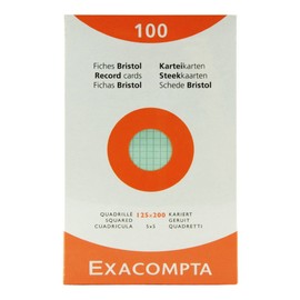 Exacompta Index Cards 5X8 Inch, 100 Pack, White,