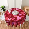 Sweetshow Valentines Day Round Tablecloth 60 Inch Rustic Romantic Pink