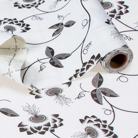 RAY STAR Shelf Liner, Non Adhesive Black Leaves Floral Cabinet Liner for Pantry Drawer, Non Slip, Shelf Liners for Kitchen Cabinets Cupboard 12 Inch x 10 FT (10 Rolls) Signature Delivery