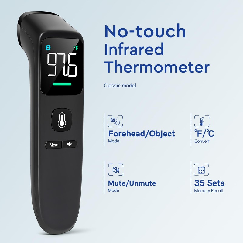 No-Touch Thermometer for Adults and Kids - Digital Forehead Thermometer