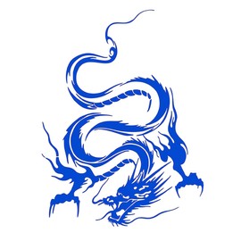 Dragon Graphic Car Hood Sticker Self-Adhesive Vinyl Graphics Decals 19.69'' x 14.57'', Blue