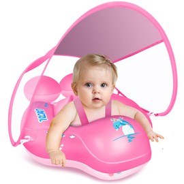 LAYCOL Baby Swimming Float with UPF50+ Sun Canopy Baby Floats for Pool No Flip Overbaby Pool for Baby Age of 3-36 Months