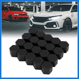 VekAuto 20pcs 17mm Universal Black Silicone Car Wheel Nut Lug Hub Screw Rim Bolt Covers Dust Protection Tyres Screw Caps Auto Accessories