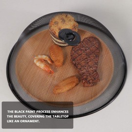 2 Pcs Metal Mesh Screen Food Cover Outdoor Mesh Food Tents Umbrella Dome Screen Plate Covers for Dinner Plates Fruit Picnic, Table, BBQ, Camping, Party,13.7inch/ 35cm