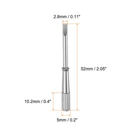 sourcing map 2pcs Mini Bracelet Screwdriver 2.8mm Titanium Steel Slotted Screw Driver with 5mm Width Non-Slip Handle for Bracelet Repair Screwdriver Tools, Silver Tone