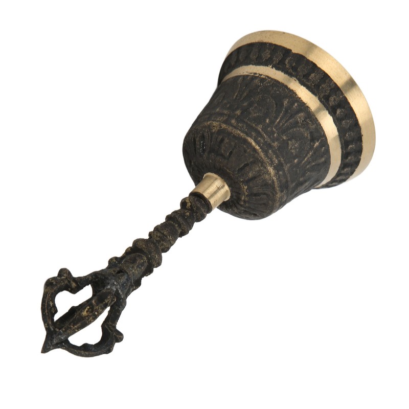 Rattle Retro Relief Hand Cranked Old Buddhist Meditation Bells Rattles