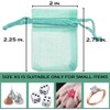 TheDisplayGuys 48-Pack 2" x 2-3/4" Teal Sheer Organza Gift Bags