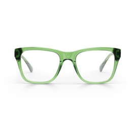 eyebobs Kvetcher Unisex Premium Blue Light Readers, Green crystal front and temples, 1.00 Diopter