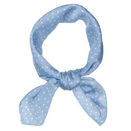 sourcing map 50cm Vintage Polka Dots Square Small Scarf Neck Scarves Kerchief Neckerchief Headscarf Blue