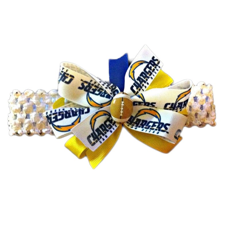 Chargers Baby Girl Boutique Bow Crocheted Headband
