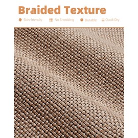 PADOOR Braided Toilet Rugs U Shaped, Non Slip Toilet Mats for Bathroom Floor Machine Washable Super Absorbent Contour Bath Rugs for Toilet Mat Quick Dry U Shaped Toilet Rug, 20x24 Beige