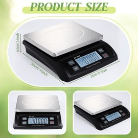 Copkim Large Digital Kitchen Scale 66LB 30kg Commercial Food Scales Stainless Bread Scale with LCD Display Commercial Counting Scales for Baking Cooking(Black)