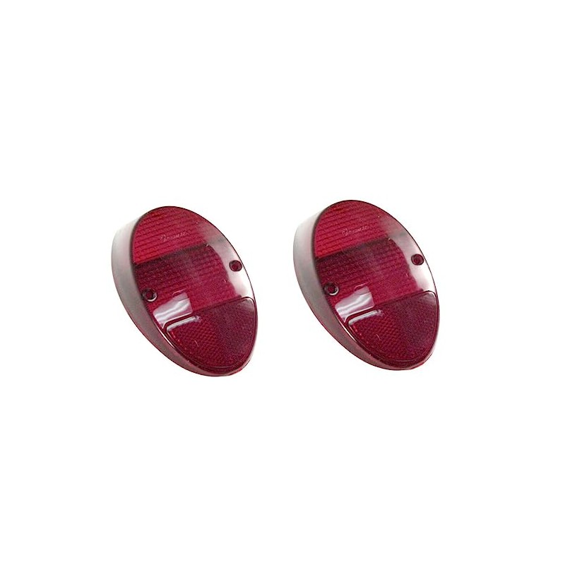 Tail Light Lenses, Red, Pair - Compatible with VW Type-1