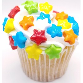 NCS Red, Orange, Yellow, Green, Blue, and White Stars Edible Candy Sprinkles, 8 ounces - Great for Cupcakes, Cookies, Cakes, Cakes Pops, Donuts