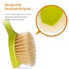 2 Pack Kitchen Dish Brush Bamboo Handle Dish Scrubber Built-in