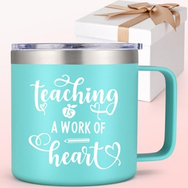 LiqCool Teacher Appreciation Gifts, Best 14 Oz Teacher Gifts Ideas For Women, Cute Gifts For Daycare Preschool Teacher Appreciation Week End Of Year, Teacher Mug Gift(Aqua Blue)