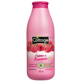 Cottage Shower Gel Moisturising Milk - Organic Raspberry Cream - 97% Ingredients of Natural Origin - Bottle 100% Plant Origin - 550ml