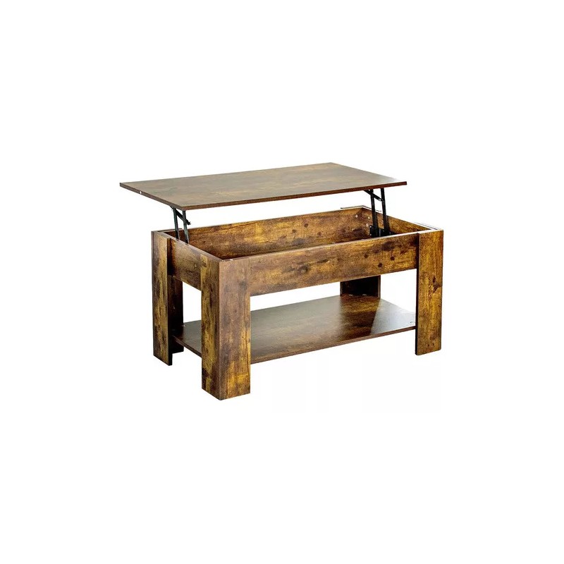 Kingshouse Mesa De Centro Elevable De Madera Con Compartimento Oculto