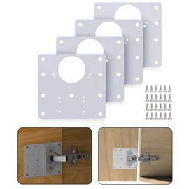 MS Beschläge Stainless Steel Repair Plate Furniture Connector Repair Sheet 90 x 90 mm Pot Hinge Plate Hinge Plate Correction Plate Pot Strap Attachment (8)