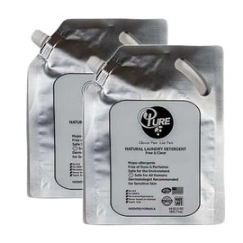 Pure Natural Laundry Detergent, Free & Clear, Hypoallergenic, 64 oz Refill, 2-Pack(256 loads)