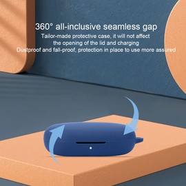 QWYJ Funda para Honor Choice Open-Ear/TinLab Case Carcasa Protectora de Silicona, para Honor Choice Open-Ear Funda con Mosquetón Llavero Anti-perdida (Negro)