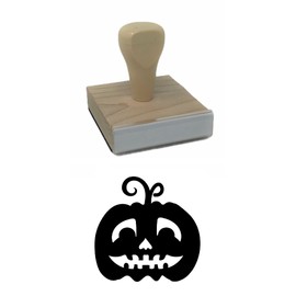 Jack-o-Lantern 5 Rubber Stamp, 2 X 2" Wood Stamp