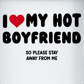 Emaille Tasse Blechtasse - Tassen - I love my hot boyfriend so please stay away from me I Pärchen Geschenke für sie I Paar Geschenke Valentinstag Pärchen Geschenke für ein Pärchen I Paar