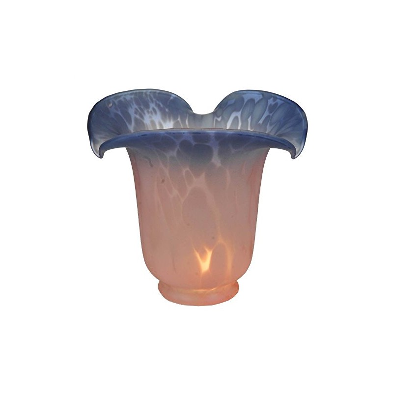 Meyda Tiffany Fluted Shade in Pink and Blue Finish