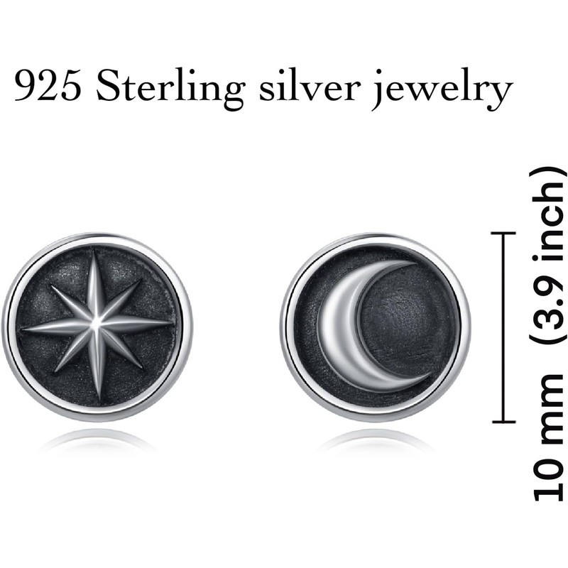 arete de tuerca de plata de ley 925 con diseño