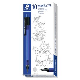 Staedtler Staedtler 777 Three Mechanical Pencil Graphite Stuffed with B Refill, Refill Diameter 0.7 mm, Blue Barrel, Box of 10 Black