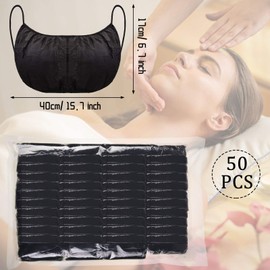 Janmercy 50 Pcs Disposable Bras for Women Disposable Nonwoven Spa Top Garment Underwear Individually Pack Brassieres (Black)
