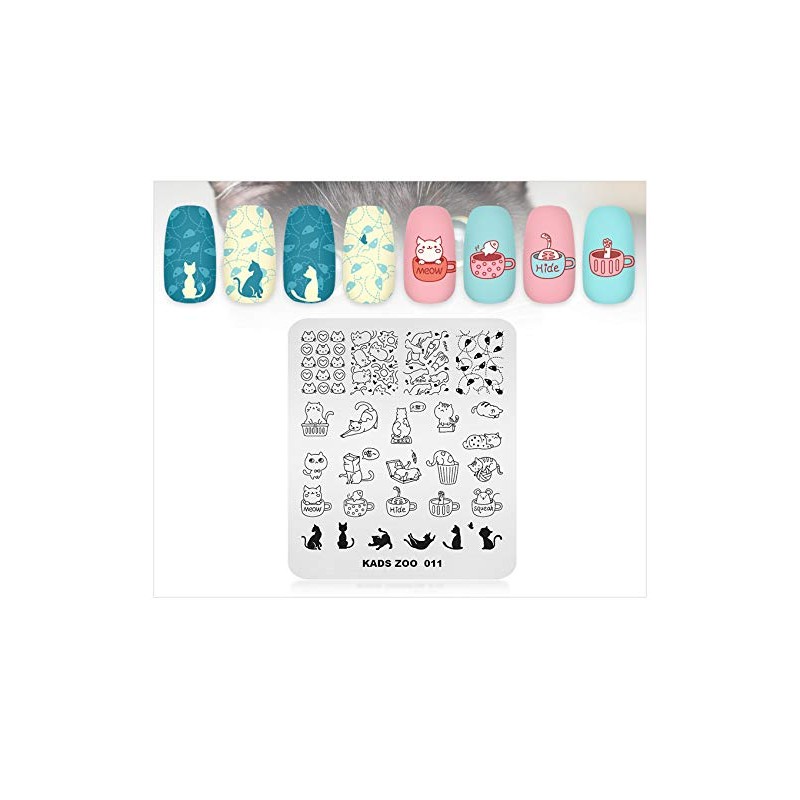 Alexnailart Nail Stamping Plate Creative Cartoon Animal Theme Image Design