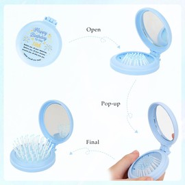 MystiCharm 18th Birthday Gifts for Women 18 Year Old Girl Birthday Gifts Adult Travel Folding Hair Brush with Mirror Presents Idea for Her Sisters Besites Friends Girlfriend Daughters Grandaughters