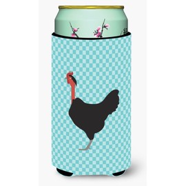 Caroline's Treasures BB8013TBC Naked Neck Chicken Blue Check Tall Boy Hugger Can Cooler Sleeve Hugger Machine Washable Drink Sleeve Hugger Collapsible Insulator Beverage Insulated Holder
