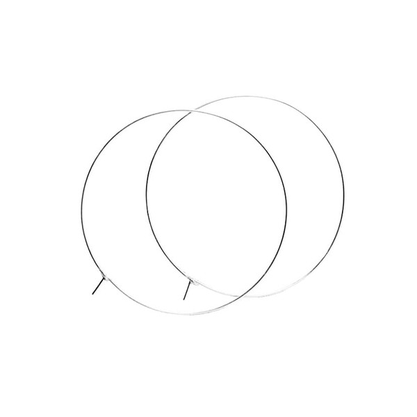 Stainless steel hoop earrings | Skinny silver hoops | 45-50mm