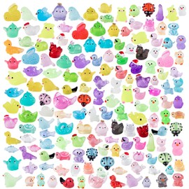 Teenzee 160 Styles Mini Resin Animals 160pcs Variety Tiny Animals Figures Miniature Little Small Figurines Bulk for Micro Fairy Garden Landscape Accessories Hide Decor Aquarium