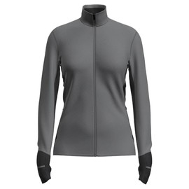 Icebreaker Women’s RealFleece Merino Descender Long Sleeve Zip Jacket - Jet Heather/Black - X-Small