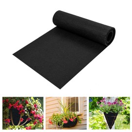 12x40 Inch Felt Planter Liner Roll Non Woven Fabric Plant Liner Roll Black Coco Liners Roll Alternative Easy to Cut for Garden Hanging Flower Basket Window Box